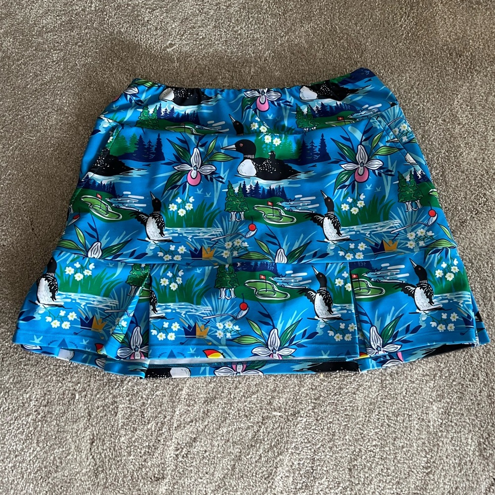 Katherine Way Blue Loon Print Skirt